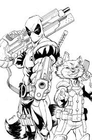 Deadpool Rocket Inks By Coltnoble On Deviantart Avengers Coloring Pages Marvel Coloring Star Wars Drawings