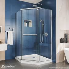 Neo angle shower doors showers the home depot store finder. Prism Neo Angle Shower Enclosure White Base Kit Dreamline