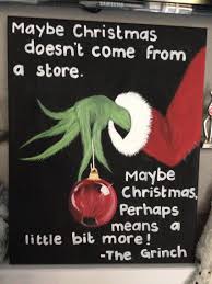 My Version Of A Cool Christmas Canvas The Grinch Quotes Inspired By Other Pins Gift To My Sist Grinch Christmas Tree Christmas Canvas Christmas Tree Painting