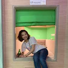 Google has installed sleep pods in its offices for staff requiring a nap. Google Beijing Sleep Pods