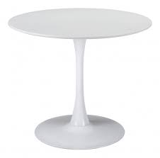 Outdoor round dining table, white inspired by european cafes and parisian brasseries, the outdoor round dining table brings an air of style and charm to any poolside set up or patio. Zuo Opus White Dining Table 101566 Modern Living London