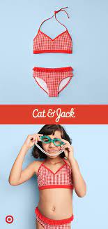 This Two Piece Girls Suit From Cat Jack Makes A Splash And Keeps The Piggy Bank Happy Kid Swim Suits Kids Suits Target Bathing Suits