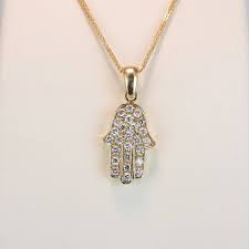 Diamond Hamsa Necklace Pendant Gold Hamsa Hand Of Fatima Etsy Hamsa Necklace Evil Eye Jewelry Gold Pendant Necklace