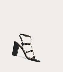 Salg Valentino Sandaler Dame På Tilbud - Rockstud Ankle Reima Sandal 90 Mm  Poudre