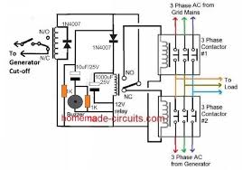 Wiring diagram ats and amf ats panel for generator wiring. Grid Mains To Generator Changeover Relay Circuit Homemade Circuit Projects