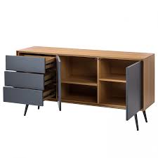 Sideboard Danica Eiche Matt Dunkelgrau Side Board Sideboard Sideboard Grau