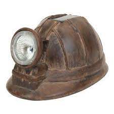 Amazon Com Solar Light Coal Miner Hard Hat Helmet Home Garden Decor 8 Inch Collectible Figurines Coal Miners Miner Helmet Coal