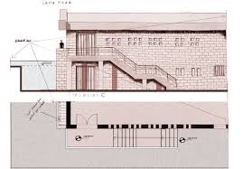 أحسنت ولكن يجب رسم خطوط الانقطاع لتبيان ان الرفع يتعلق بجزء واحد من المبنى رسم قطاع الفراغ الموجود امام الواجهة بي تحديد ظلا Architecture Design Floor Plans