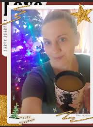 Coffee and reading by the Christmas tree