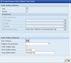 They both have set days and hours. Public Holiday Calendar And Work Schedule Rules Sap Blogs