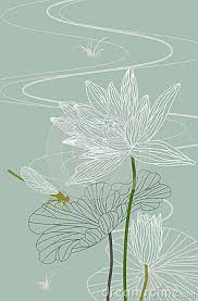 Lotus Waterlily Dragonfly Vector Illustration Lotus Flower Drawing Flower Drawing Flower Illustration