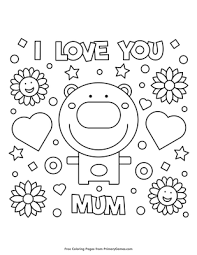 This collection includes mandalas, florals, and more. I Love You Mum Coloring Page Free Printable Pdf From Primarygames