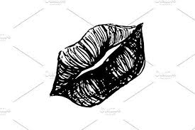Black And White Kissing Drawing Monochrome Lips Sketched Art Vector Lips Sketch Art Sketches Drawings Of Black Girls