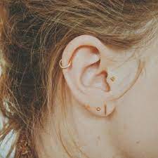 ear piercings helix tragus double lobe by1oak ear piercings helix ear piercings types of ear piercings