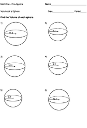 V = (4/3) × π × r3 and you can use π = 3.14. Volume Of A Sphere Mathvine Com