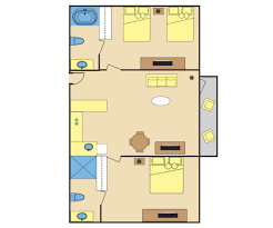 Enjoy meals on your furnished balcony, prepared in your villa's kitchen or guest room kitchenette. Orlando Hotel Suites Two Bedroom Suite The Enclave Suites