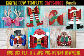 Bow tie, bowtie png clipart images gallery for download myreal clip art. Holiday Christmas Hair Bow Template Bundle 153587 Svgs Design Bundles