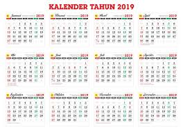 Master Kalender Tahun 2019 Cdr Id Vector Kalender