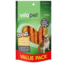 Puppy training with michele lennon, a certified trainer with 20 years of professional experience, will help you potty train your puppy faster, crate train this video will explain why puppies and dogs can not eat rawhide as a dog treat or a dog chew toy. Chicken Wrapped Rawhide Chewz Dog Treats Vitapet