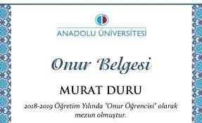 Aöf onur belgsei ne işe yarar? Kaymakam Duru 2 Universiteyi Onur Belgesi Alarak Bitirdi