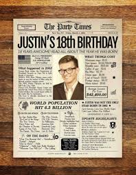 18th Birthday Newspaper Poster Sign Printable 18 Years Ago Back In 2002 18th Birthday Gift For Boys And Girls 18th Birthday Decorations In 2020 18th Birthday Birthday Gifts For Boys 18th Birthday Decorations