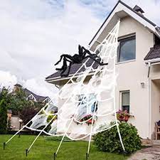 Score scary outdoor halloween decorations such as lit décor, path lights, inflatables, spiders & webs and scarecrows to make your home the spookiest house on the block. Amazon Com Aodini Spider Web Halloween Decorations 1615 Feet Triangular Huge Halloween Decor Spider Net For Indoor Outdoor Haunted House Theme Parties White Garden Outdoor