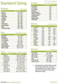 Sizing Chart For Blankets Scarves And Other Things I