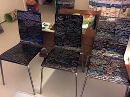 Ikea Martin Chairs Set Of 4 Found At Goodwill I Filled Them With Quotes Poems Song Lyrics And Other Words Of Wisdom With Repurposed Items Chair Set Chair