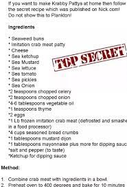 The secret ingredient of the krabby patty is never revealed on the show, but i have collected data and information which will solve. What Is The Krabby Patty Secret Formula Quora