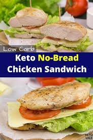 Easy Keto No Bread Chicken Sandwich Low Carb Recipe Ketovale Recipe Chicken Sandwich Breaded Chicken Chicken Sandwich Recipes