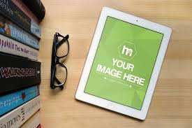 A Mockup Template For Showcasing A Digital Book Cover Design Or An Image Website Related To Books And Reading Top View Book Cover Design Ipad Mockup Template