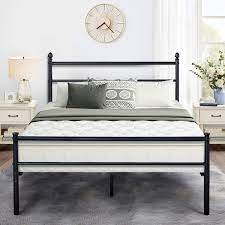 Versatile iron bed base gets your mattress off the ground with a minimal design. Black Classic Metal Bed Frames With Simple Headboard And Footboard By Vecelo Twin Full Queen 3 Size Options Overstock 28865051