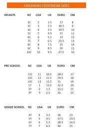Grade School Shoes Size Chart Thelifeisdream
