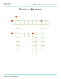 The industrial revolution was a time in the 18th century when many important inventions were made. The Industrial Revolution Free Crossword Puzzle Worksheets Happi Papi