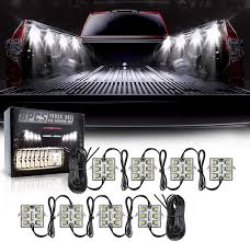 Amazon Com 8pcs Led Truck Pickup Bed Lights Kit 48 Leds Truck Cargo Pickup Bed Lighting Kit With Switch Ip68 Waterproof For Truck Bed Under Car Rail Light Cargo Automotive