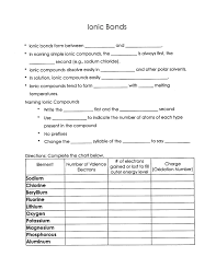 The ionic bonds gizmo™ allows you to explore how ionic bonds form. Ionic Bonds Worksheet Answers Key Amashusho Images