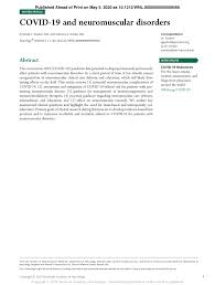 The authorized product includes remdesivir for injection8 with a vial label and/or carton labeling that is clearly marked for emergency use authorization 8 fda's authorization includes remdesivir for injection manufactured and labeled prior to gilead's reference to remdesivir's trade name, veklury. Pdf Covid 19 And Neuromuscular Disorders