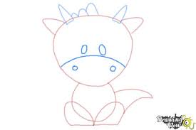 (step 8) draw letter 'v' shapes on the wings. How To Draw A Dragon For Kids Drawingnow