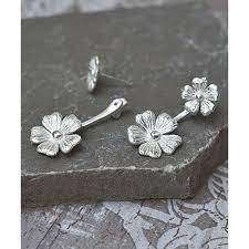 Martha Jackson Sterling Silver Two Cosmos Flower Ear Jackets 30 Liked On Polyvore Featuring Je Flower Ear Jewelry Design Earrings Sterling Silver Earrings