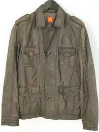 Mens Large Hugo Boss Leather Jacket Ebay