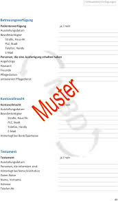 Vorsorgevollmacht formular kostenlos zum ankreuzen. Notfalldaten Notfall Mappe Von Inhalt Pdf Free Download