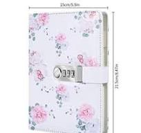 A5 Creative Password Lock Diary, PU Leather Journal with Combination Style 2