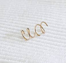 This piercing is little painful than lobe but that doesn't mean it is so much hard to attend. Amazon Com Double Hoop Twist Earrings Single Earring Or A Pair Of Earrings 8 Mm Two Piercing Earring Tiny Huggie Hoops Minimal Spiral Earring Double Cartilage Or Helix Piercing Handmade