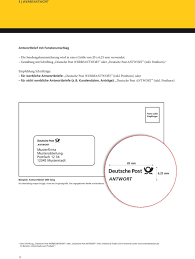 Frankieren sie briefe mit briefmarken webstamp sms briefmarken oder vorfrankierten couverts. Werbeantwort Und Responseplus Vorgaben Fur Den Einsatz Und Die Gestaltung Ihrer Antwort Oder Empfehlung Pdf Kostenfreier Download