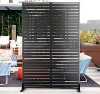 Metal Privacy Screen with Stand 72" H×47" W Outdoor Freestanding Privacy  Screen & Panels, Outdoor Privacy Screen for Deck Patio ...