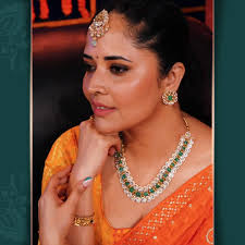 STUNNER || . @lorifinejewellery . Muse : @itsme_anasuya Styling :  @gaurinaidu . For Queries, Contact : +91 8008333118. . #LORIFINEJEWELLERY  #polkijewellery #goldjewelry #finejewelry #finecraftsmanship #22kgold #18kt  #emerald #pearl #choker #maangtikka ...