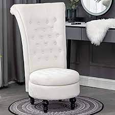 Costway vanity makeup table touch screen 3 lighting modes dressing table stool set white\black\ gray. Amazon Com Beige Velvet Makeup Vanity Chair With High Back Storage Stool Bedroom Living Room Furniture Deco For Dressing Table 15 4 Inch Seat Height With Storage Function Kitchen Dining