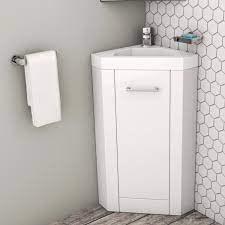 Uk small bathroom vessel sink triangle wall mount corner vanity ceramic golden. 400mm White Freestanding Vanity Unit With Basin Apollo Better Bathrooms