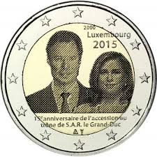 2 Euro Munze Luxemburg 15 Jahrestag Thronbesteigung Henri 2015 Luxemburg Euro Jahrestag