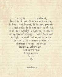 As the verses before this passage reveal, it does not matter in the least what we do in life—or what spiritual gifts we might possess—if we do not without love, everything we do will amount to utter meaninglessness. Love Is Patient Love Is Kind